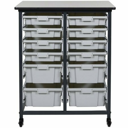 LUXOR MBS-DR-8S4L Mobile Bin Storage Unit - 8 Small and 4 Large Bin Capacity 445MBSDR8S4L